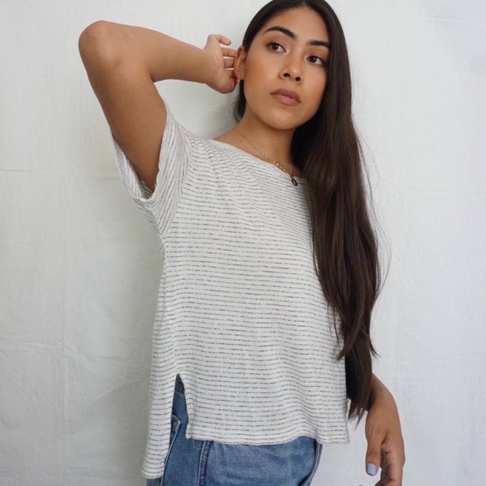 White Striped Tee